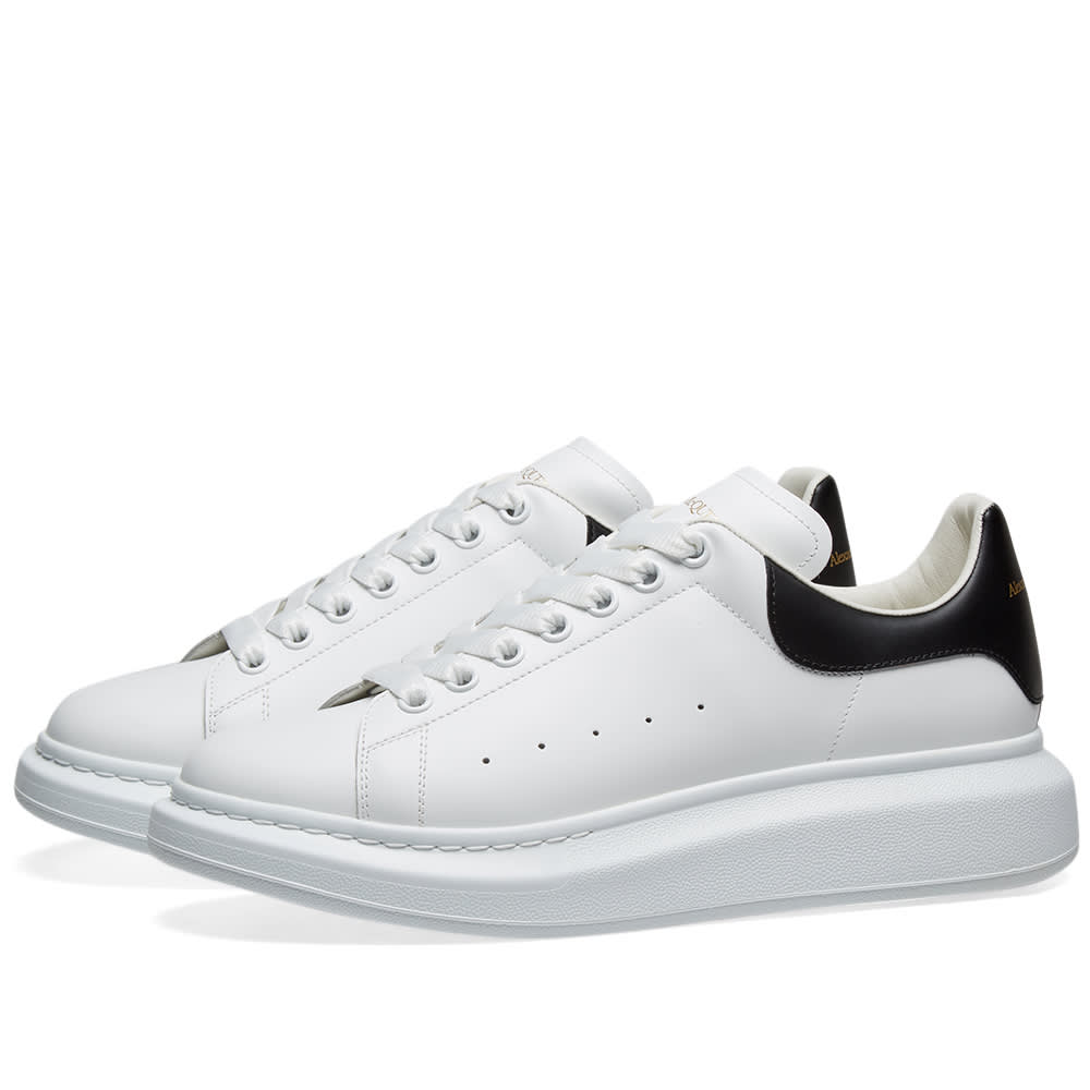 Alexander McQueen Wedge Sole Sneakers 'White & Black' | MRSORTED