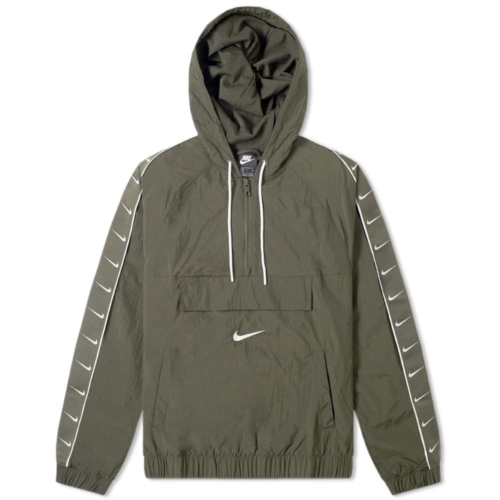 Nike Taped Swoosh Windbreaker Jacket ‘Olive Green’ | MRSORTED