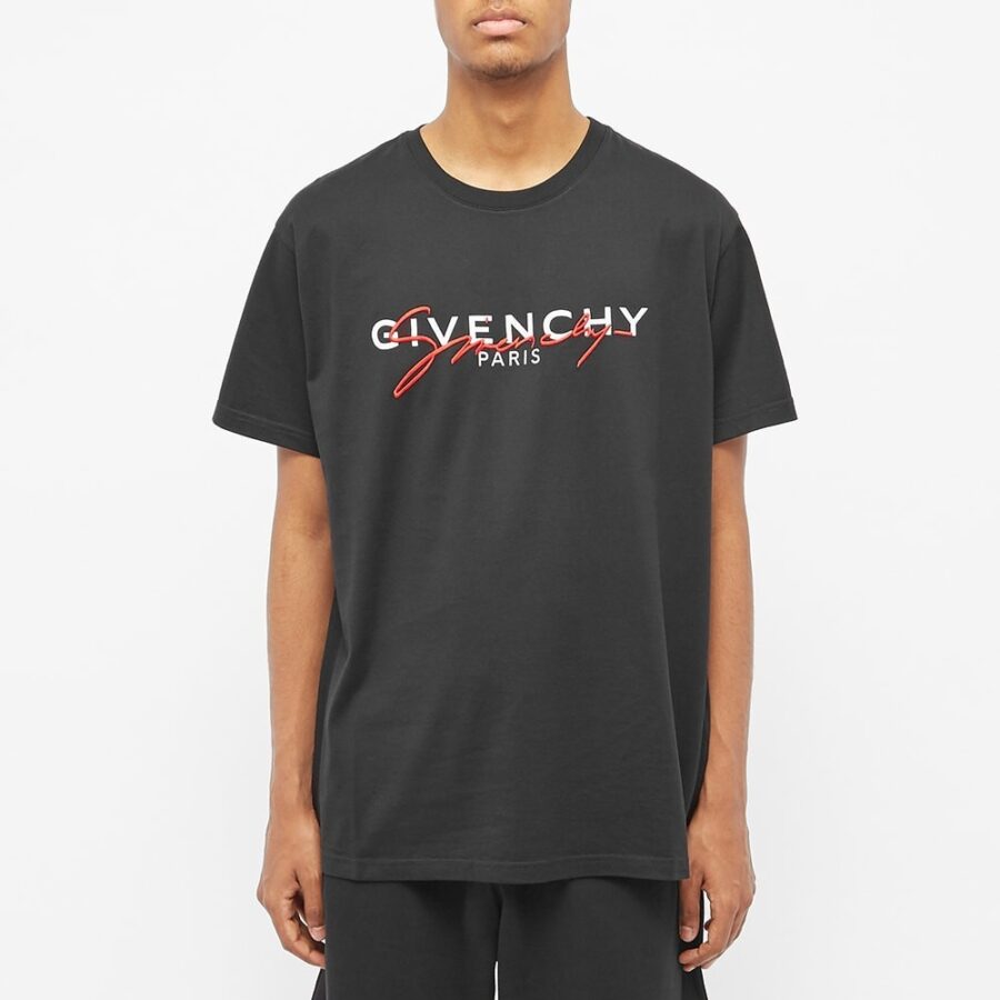 Givenchy Signature Logo T-Shirt 'Black & Red' | MRSORTED