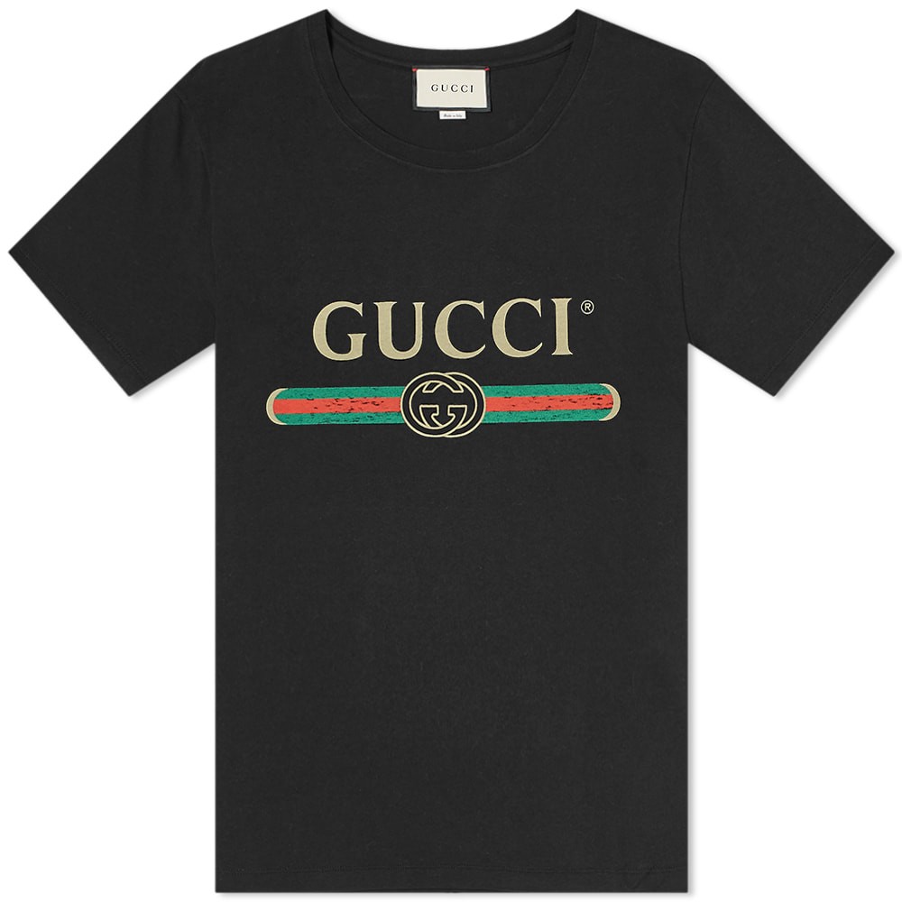 Gucci Fake Logo T-Shirt 'Black' | MRSORTED