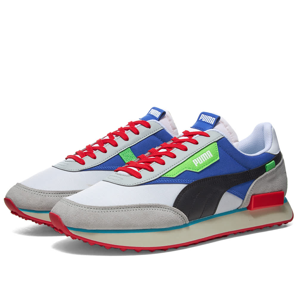 Puma Future Rider Ride On Trainers 'White & Blue' | MRSORTED