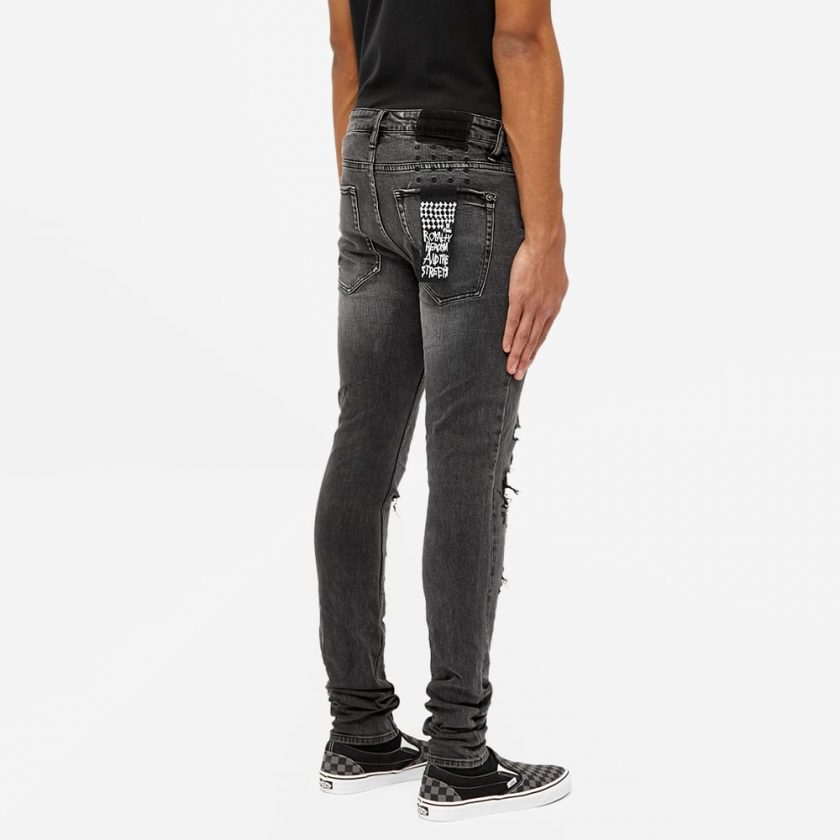 Ksubi Van Winkle Angst Dymo Trashed Skinny Jeans 'Black' | MRSORTED