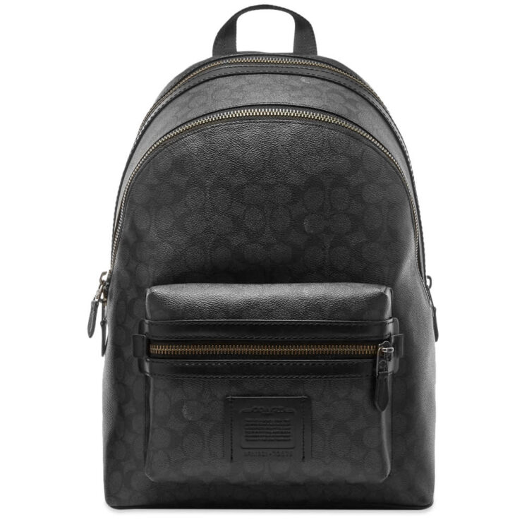 Coach Signature Academy Leather Backpack 'Charcoal'