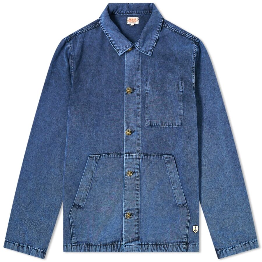 Armor-Lux Fisherman Chore Overshirt Jacket 'Washed Blue' | MRSORTED