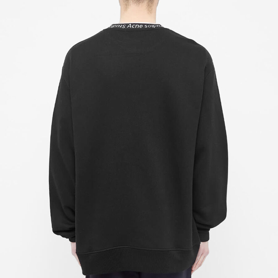 Acne Studios Fulton Logo Ribbed Crewneck Sweatshirt 'Black' | MRSORTED