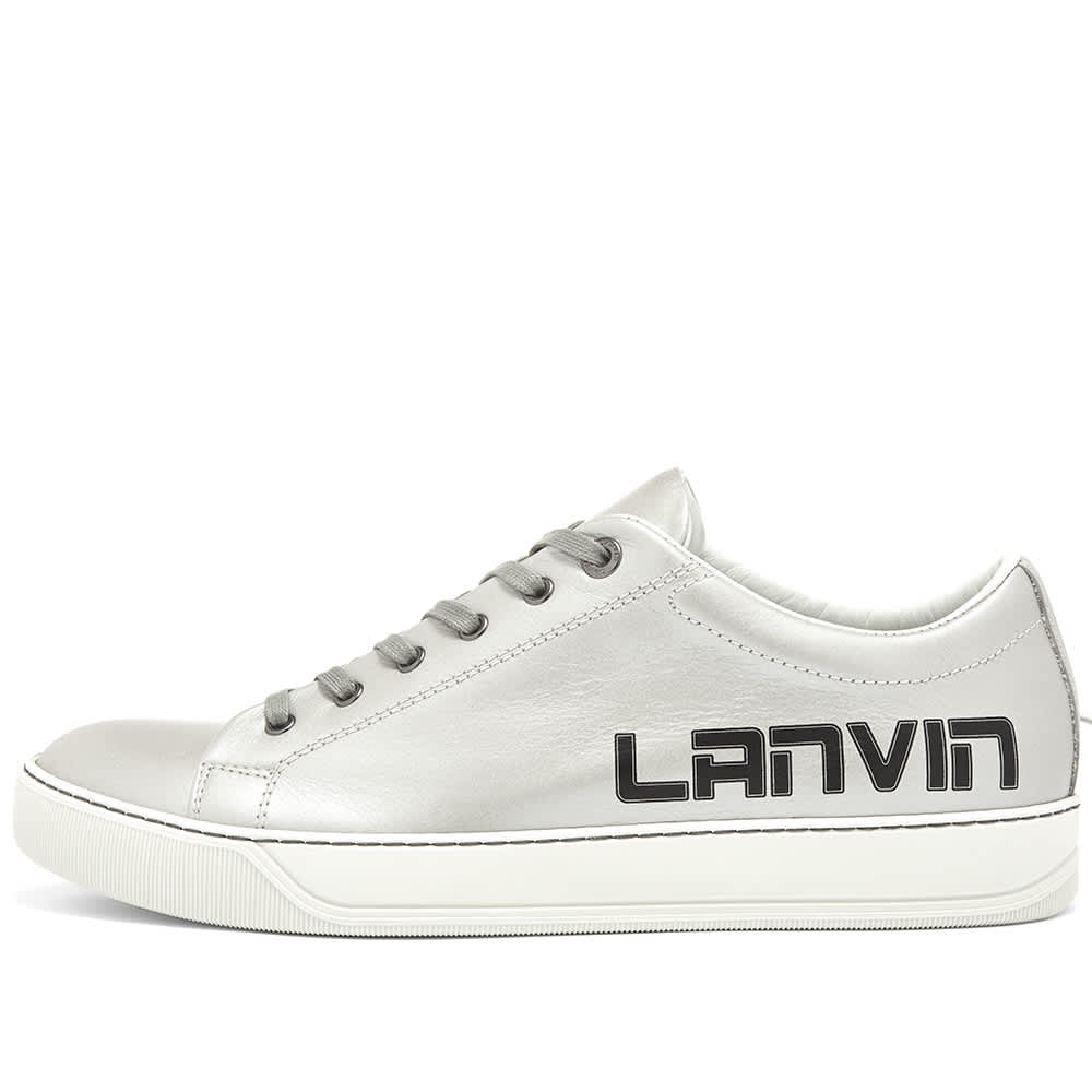 Lanvin Printed Logo Low Top Sneakers 'Metallic Grey' | MRSORTED