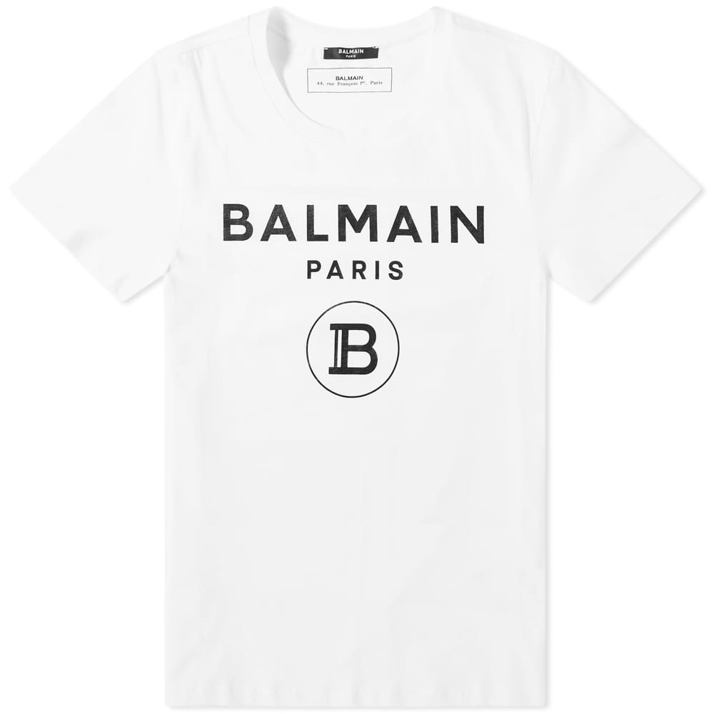 Balmain Foil Logo T-Shirt 'White & Black' | MRSORTED