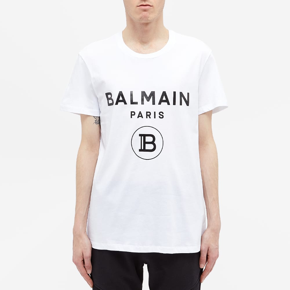 Balmain Foil Logo T-Shirt 'White & Black' | MRSORTED