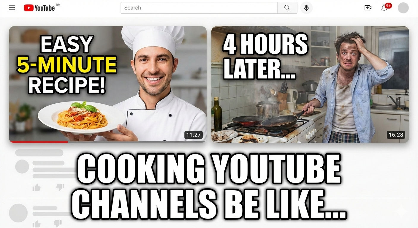 Cooking video thumbnail examples showing improved click-through rate