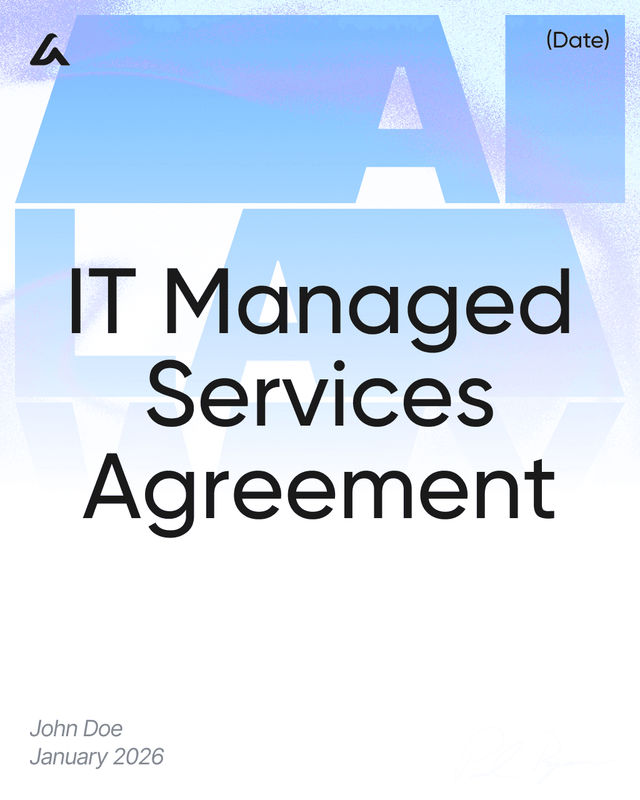 IT Managed Services Agreement Template: SLAs, Fees and Terms