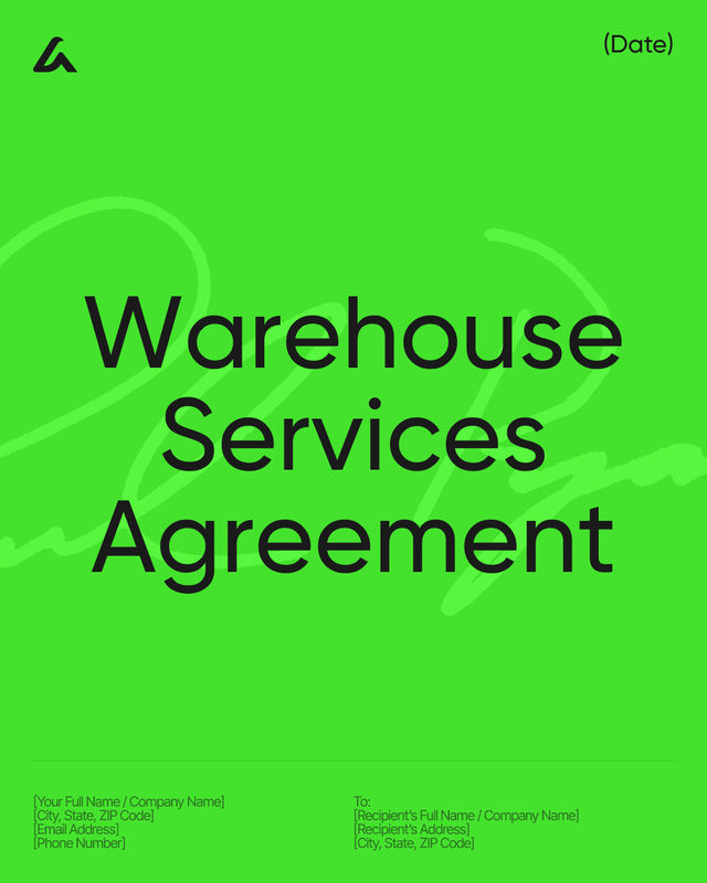 Warehouse Services Agreement Template: Storage and Fees