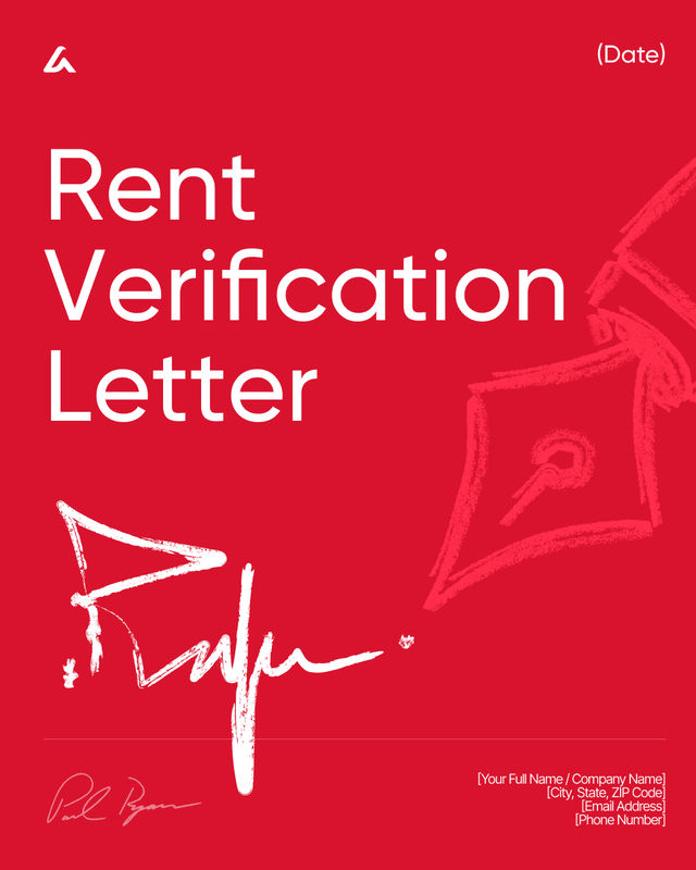 Rent Verification Letter Template