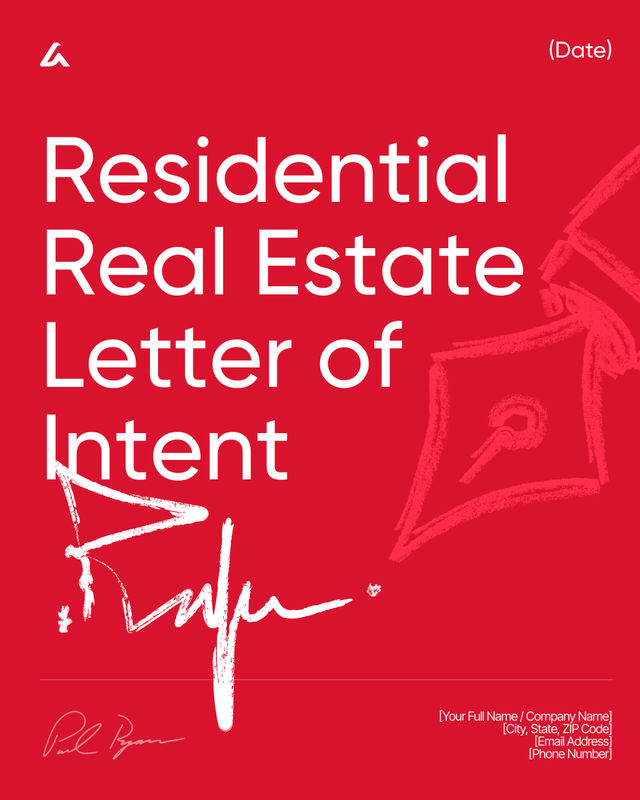 Residential Real Estate Letter of Intent Template