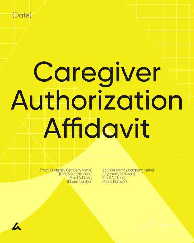Caregiver Authorization Affidavit Template