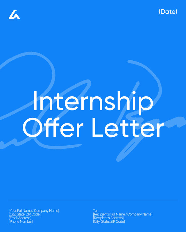 Internship Offer Letter Template: Start Date, Pay & Acceptance