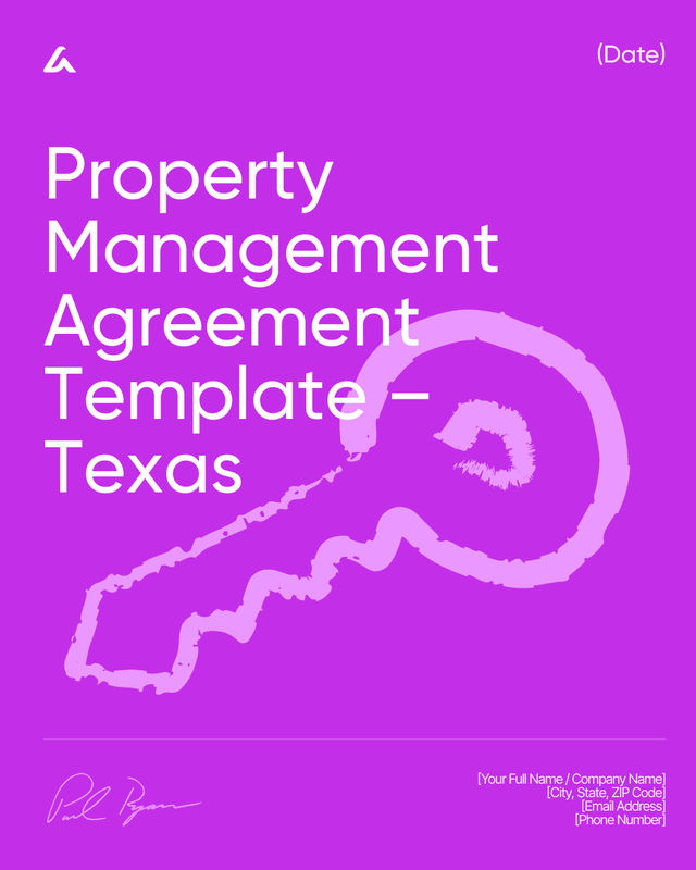 Property Management Agreement: Duties, Fees Template – Texas