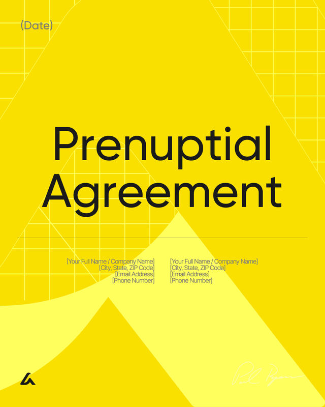 Prenuptial Agreement Template: Marriage Contract and Terms