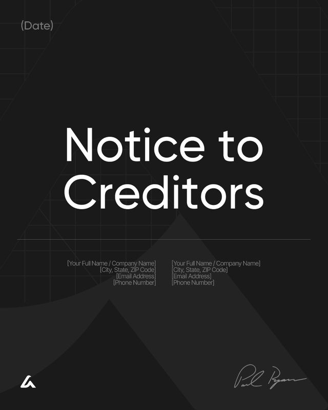 Notice to Creditors Template: Estate Claim Deadline Notice