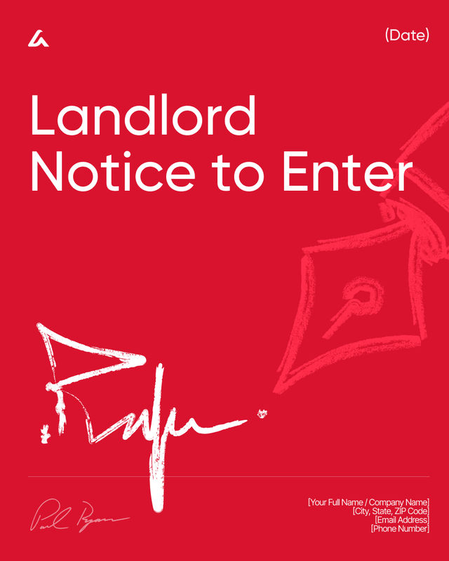 Landlord Notice to Enter Template