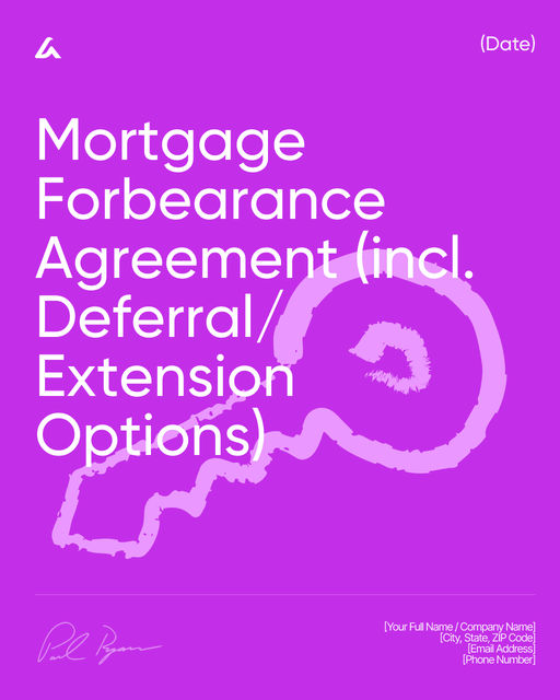 Mortgage Forbearance Agreement (incl. Deferral/Extension Options)
