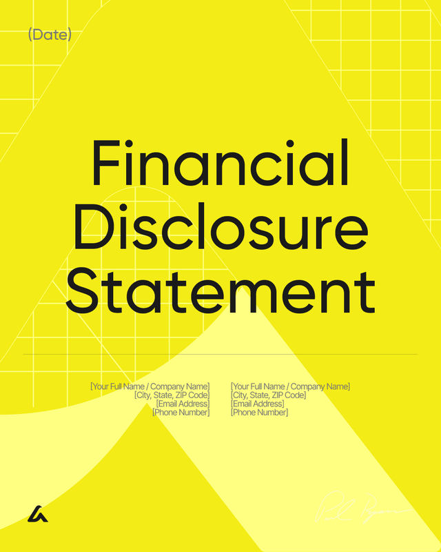 Financial Disclosure Statement Template: Assets, Income & Debts