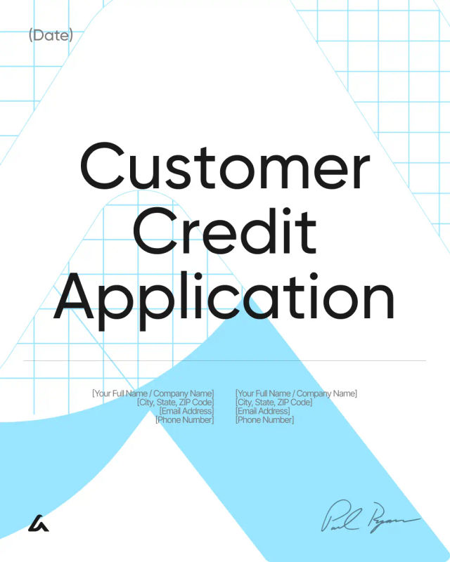 Customer Credit Application Template
