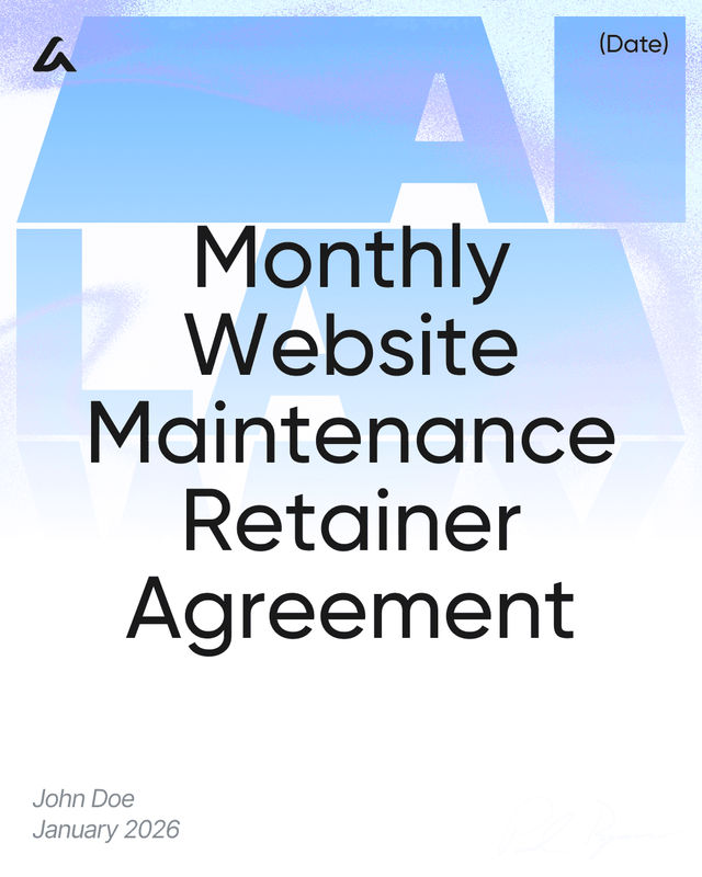 Monthly Website Maintenance Retainer Agreement Template