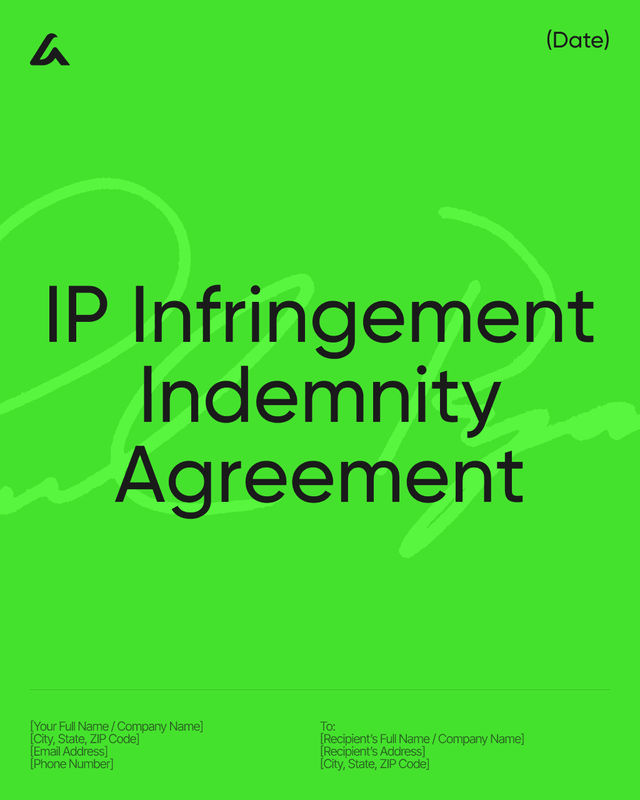 IP Infringement Indemnity Agreement Template