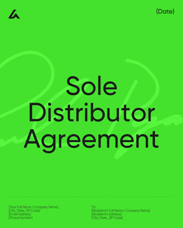 Sole Distributor Agreement Template