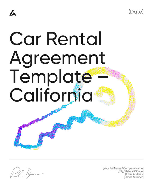 Car Rental Agreement Template: Rates, Insurance California Law