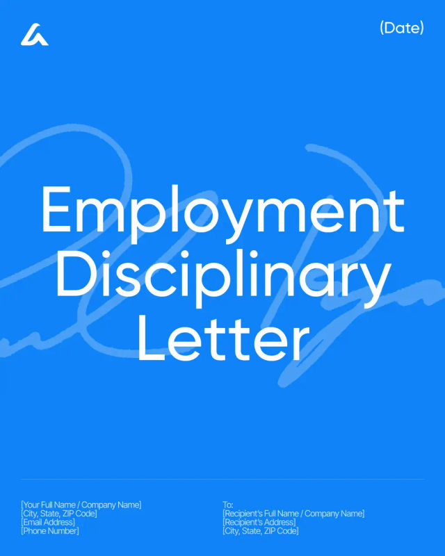 Employment Disciplinary Letter Template: Written Warning