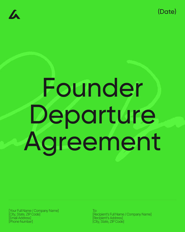 Founder Departure Agreement Template: Exit Terms and Equity