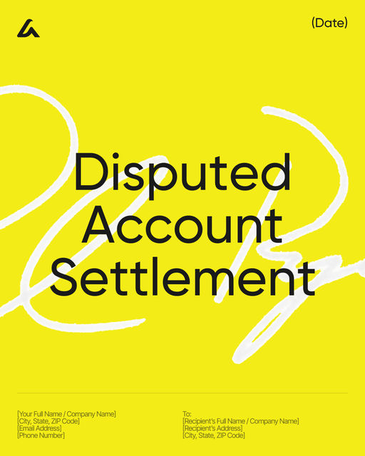 Disputed Account Settlement template preview