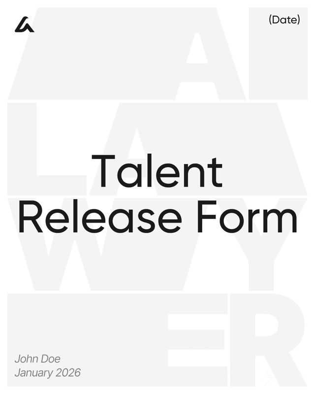 Talent Release Form Template: Image, Likeness and Media
