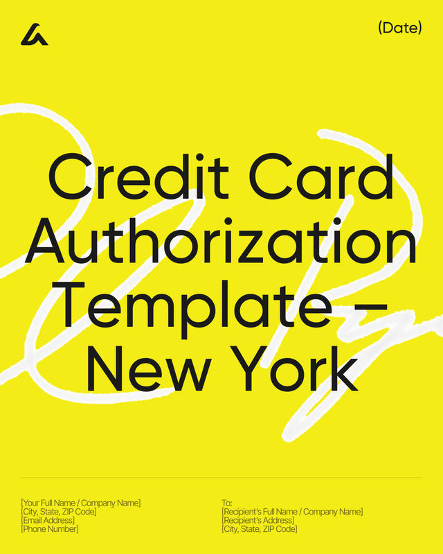 Credit Card Authorization Template – New York