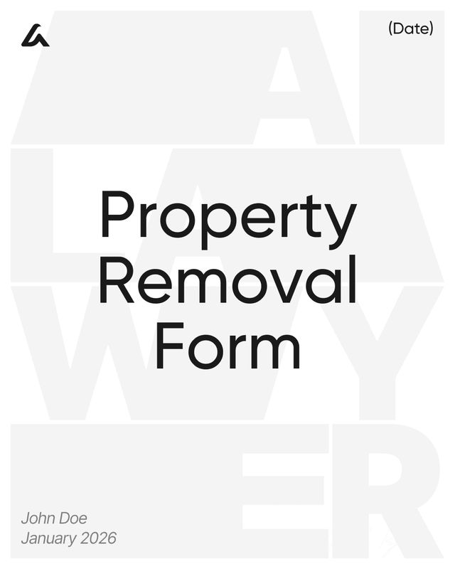 Property Removal Form Template: Item Release and Removal