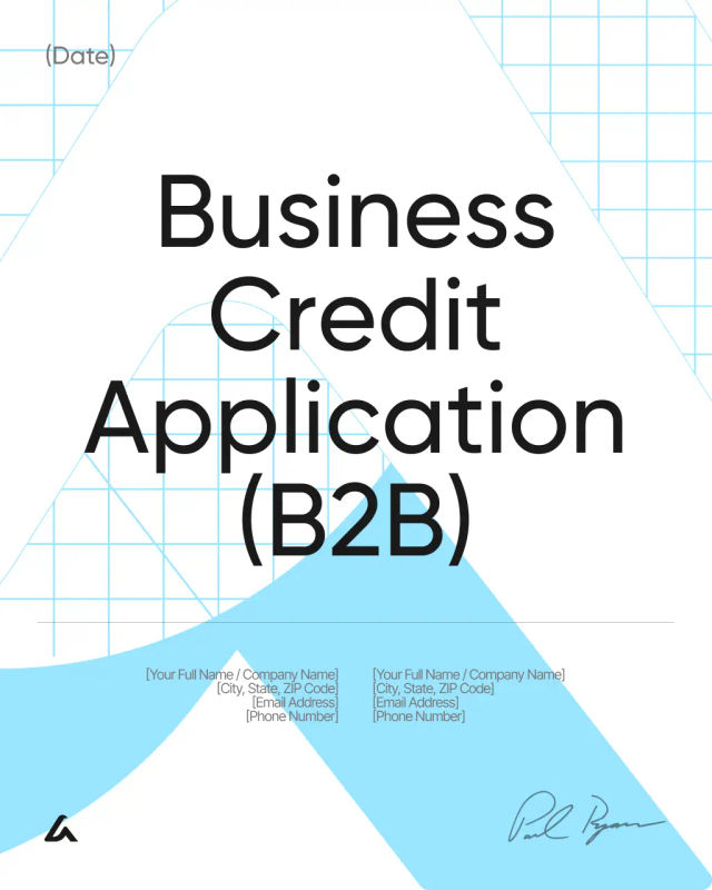 Business Credit Application (B2B) Template
