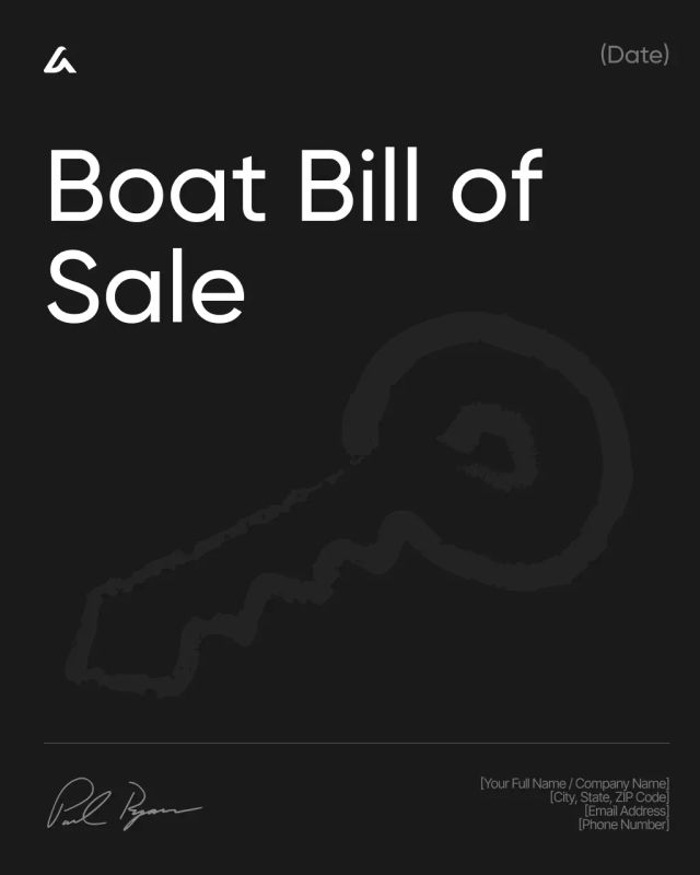 Boat Bill of Sale Template: Transfer & Purchase Details