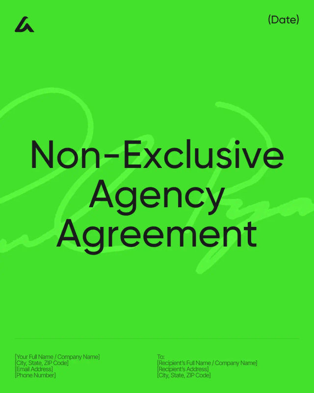 Non-Exclusive Agency Agreement Template