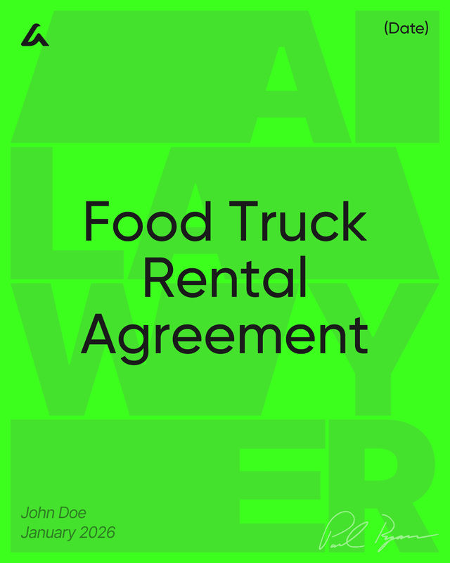 Food Truck Rental Agreement Template
