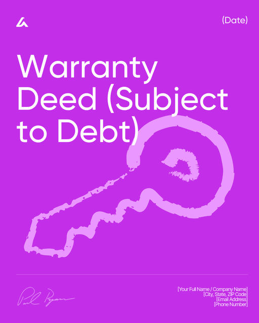 Warranty Deed (Subject to Debt)