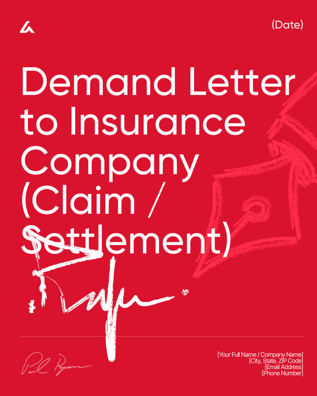 Demand Letter to Insurance Company Template: Claim Notice