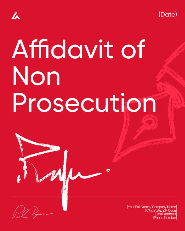 Affidavit of Non Prosecution Template