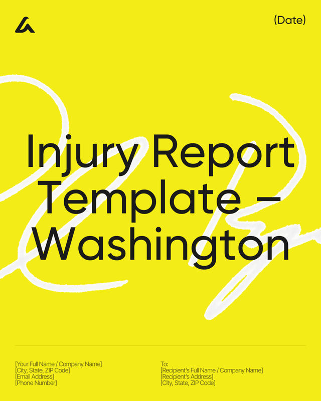 Injury Report Template: Incident Details & Liability Washington