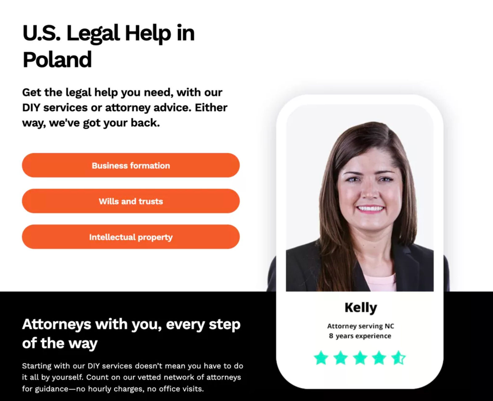 Legal Zoom interface