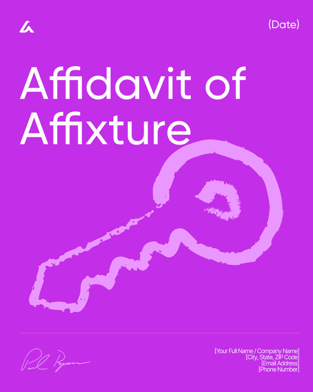 Affidavit of Affixture Template: Manufactured Home Record
