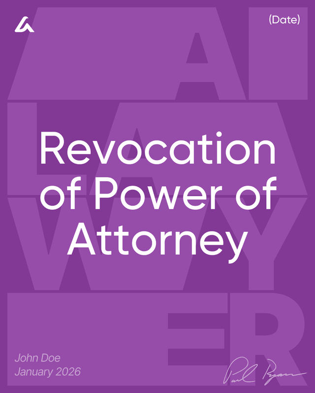 Revocation of Power of Attorney Template: Notice & Signature