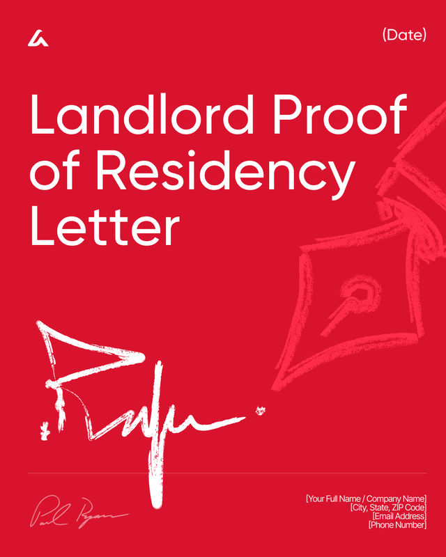Landlord Proof of Residency Letter Template