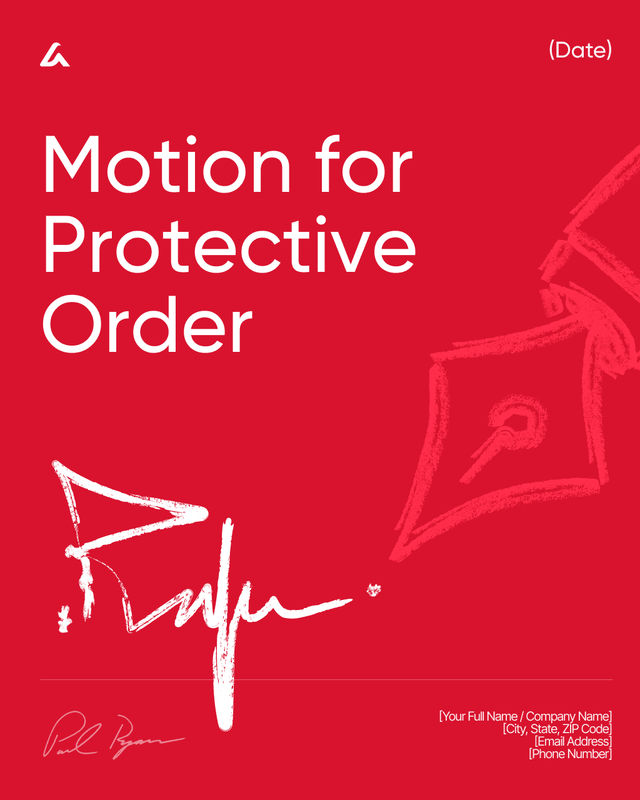 Motion for Protective Order Template: Discovery Protection