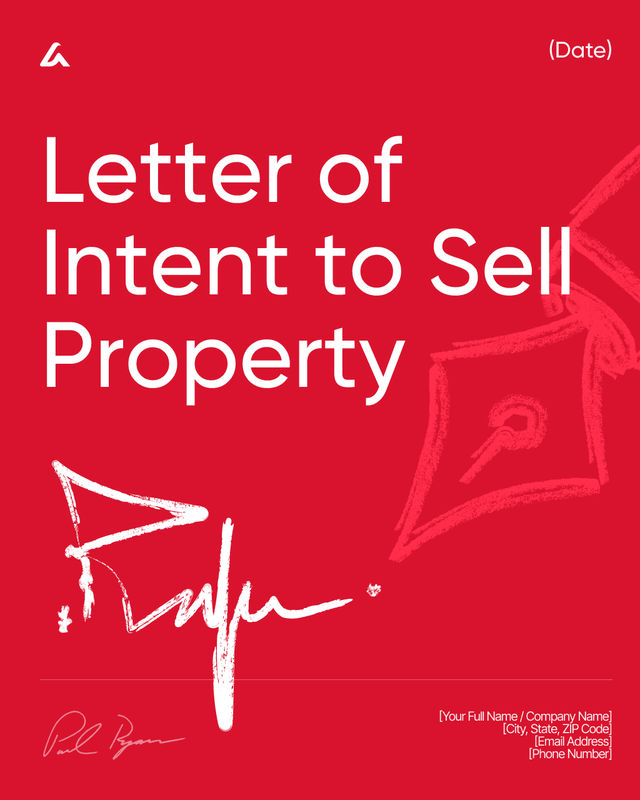 Letter of Intent to Sell Property Template: Price & Key Terms